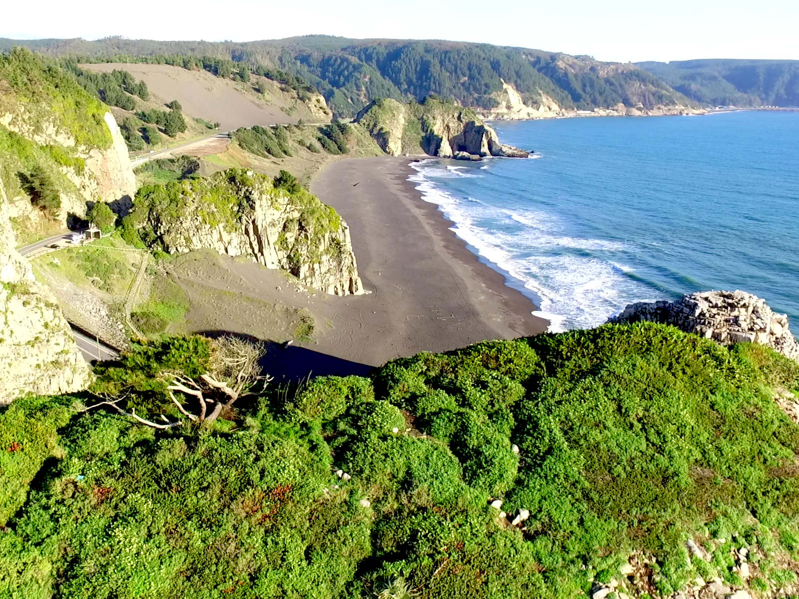 Constitución, playa y rocas